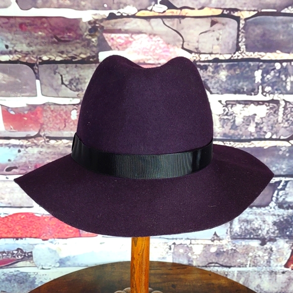 Purple Wool Fedora Hat - Picture 1 of 6